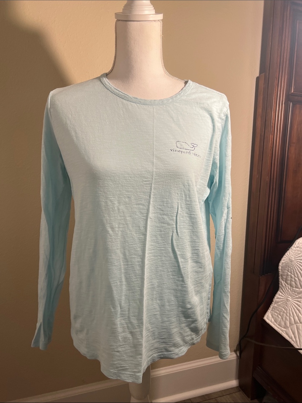Vineyard Vines Pale Blue Long-Sleeve Crew Tee